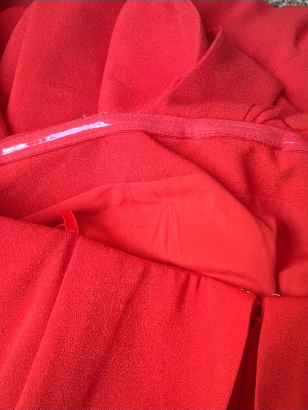 ANTONIO MELANI x Elizabeth Damrich Red Strapless Draped Evening Dress 12 - Picture 8 of 11